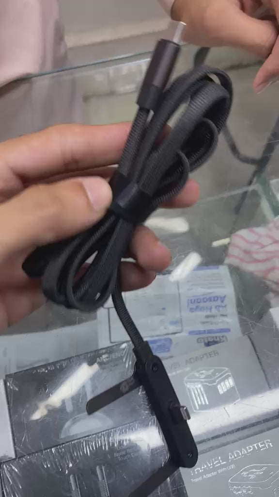 240W 2-in-1 Data Cable With Stand | 1.5 Meter C to C USB Data Cable | Fast Charging Nylon Braided Mobile Cableㅤㅤㅤㅤㅤㅤㅤㅤㅤㅤㅤㅤㅤㅤㅤ