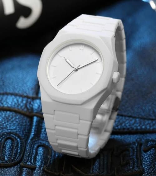 Aura Quartz Watch Lightweight Design Arabic Dial Black Aura Arabic Watch For Men Trendy Fiber Plastic Timepiece With Arabic Numerals