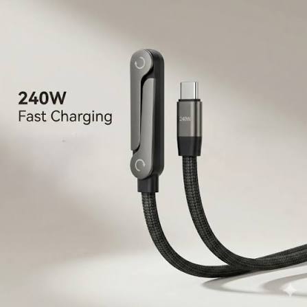 240W 2-in-1 Data Cable With Stand | 1.5 Meter C to C USB Data Cable | Fast Charging Nylon Braided Mobile Cableㅤㅤㅤㅤㅤㅤㅤㅤㅤㅤㅤㅤㅤㅤㅤ