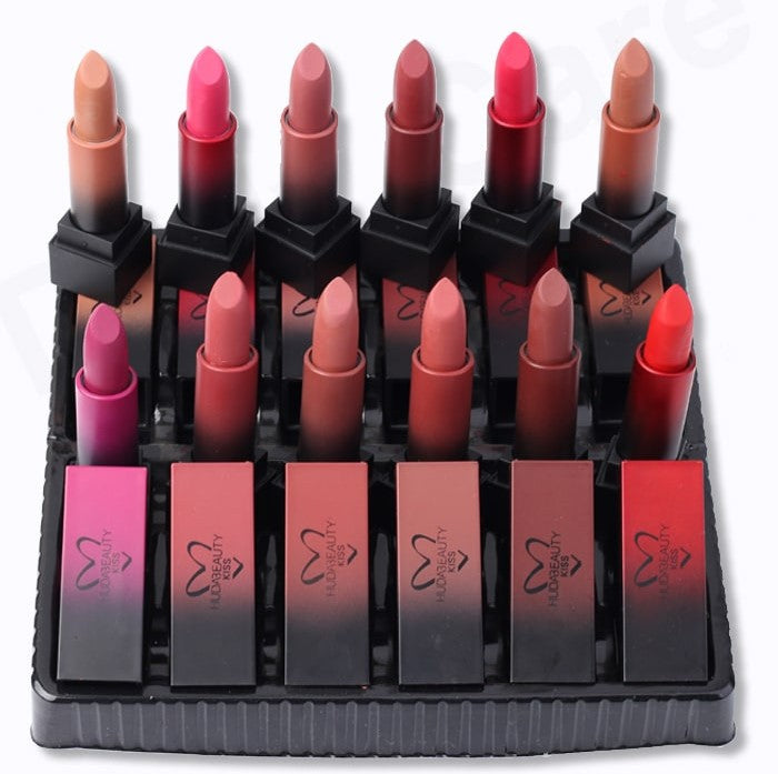 Pack Of 12 - Huda Beauty Lipsticks - Cosmetic Product Designed For Lip Makeup And Daily Beauty Routine (Random Color)